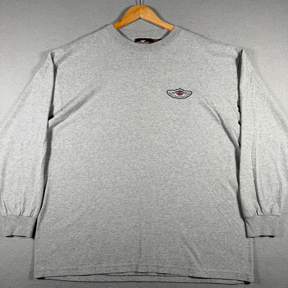 Vintage Harley Davidson Long Sleeve T-Shirt Mens XL Gray Eagle American Legend